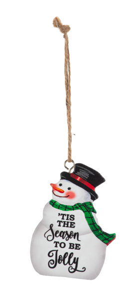Ganz Wooden Ornament, Snowman - Tis the Season (EX39341)