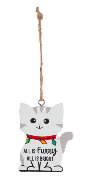 Ganz Wooden Ornament, Cat - All is Furry (EX39355)