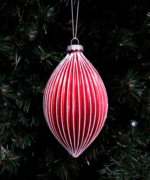 Ganz Ornament, Red/Silver - Football Shape (MX187332A)