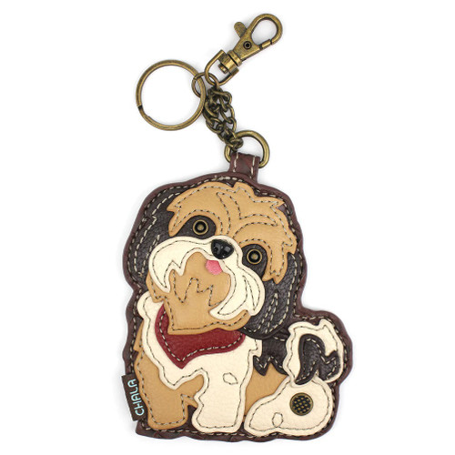 Chala Key Fob/Coin Purse, Shih Tzu - Brown (806SZB0)