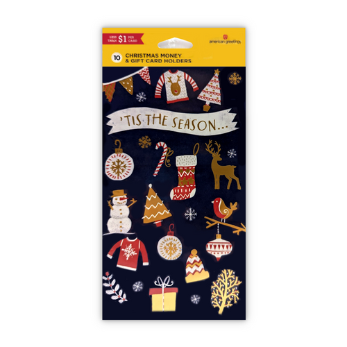 Papyrus Christmas Money & Gift Card Holders, 'Tis the Season - Pack of 10 (6645577)