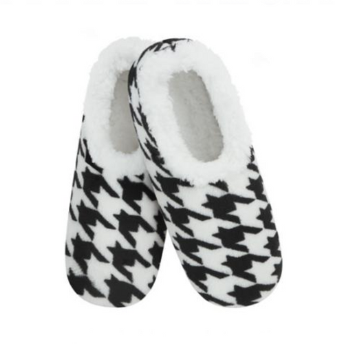 Snoozies Women's Slippers, Black Houndstooth - Small (WPNN-BHDSTH)