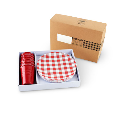 One Hundred 80 Degrees Picnic Set, Red Gingham (ME0338)