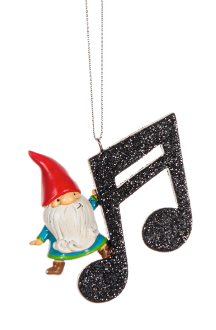 Midwest Ornament, Music Note Gnome - Double Note (MX187132B)
