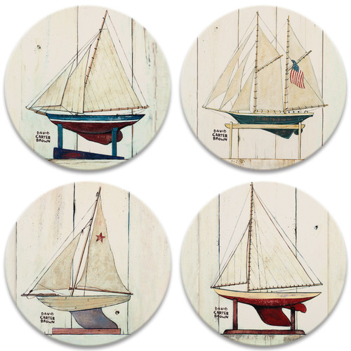 CoasterStone Round Coasters, Nautical - Box of 4 (AS5005)