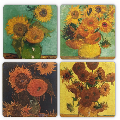 CoasterStone Square Coasters, Van Gogh Sunflowers - Box of 4 (AS8155)