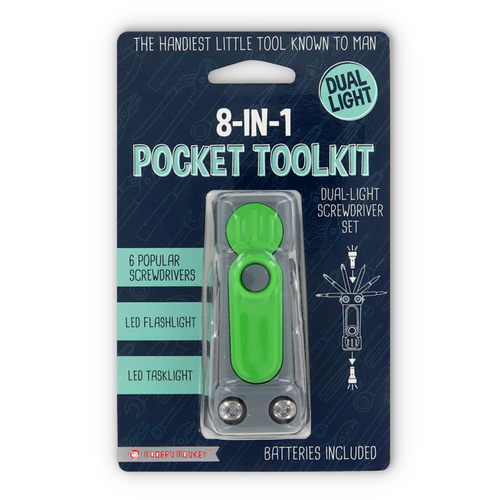 DM Merchandising 8-in-1 Pocket Toolkit, Green (8TOOL12)