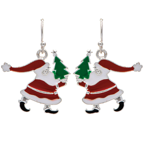 Rain Dangle Earrings, Santa Giving Tree (XME101)