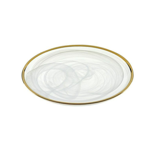 Badash White & Gold Alabaster Plate (D143G)