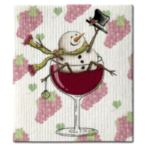 CJ Bella Dishcloth, Snowman Wine (CX9-046)