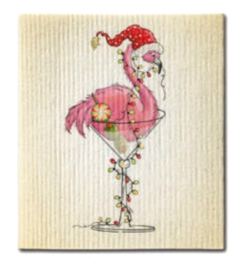CJ Bella Dishcloth, Flamingo Martini (CX9-054)