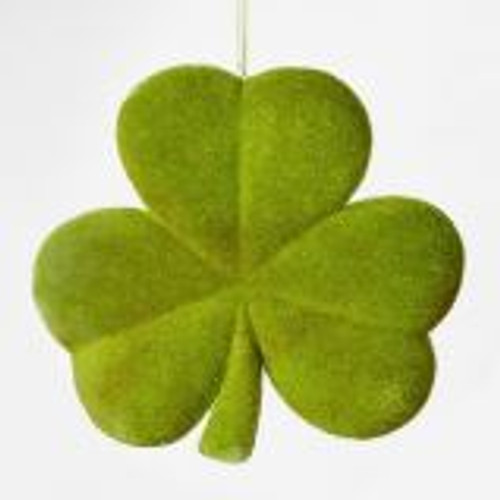 One Hundred 80 Degrees St. Patrick's Day Flocked Shamrock Decoration, Lime Green (WH0111C)