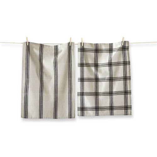 TAG Stone Dishtowel Set of 2- Black & White (G17866)