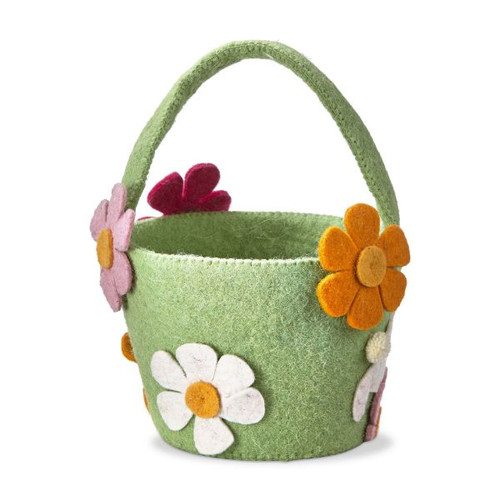 TAG Felt Bunny & Flowers Easter Basket (G18063)