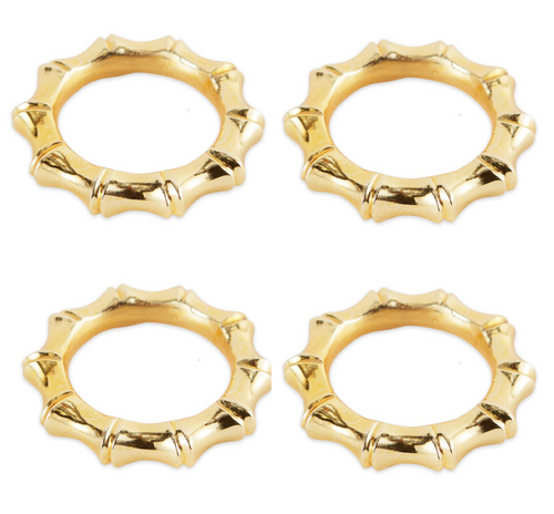 Design Imports Gold Bamboo Napkin Rings, Set of 4 (755875)