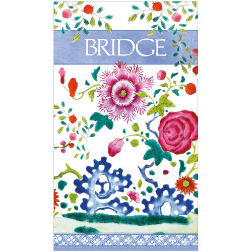 Caspari Bridge Score Pad, Floral Porcelain (SP151)