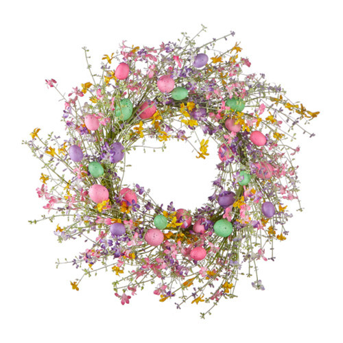 Raz Imports Wreath, Wildflower & Pastel Egg - 26" (W4106629)