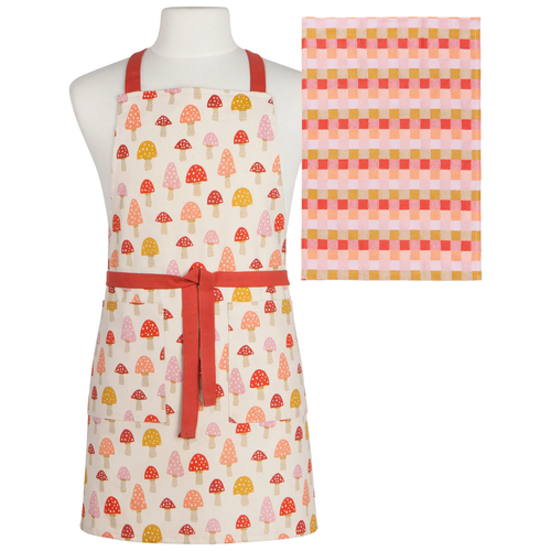 Now Designs Apron & Dishtowel Set, Toadstool (JAP1527D)