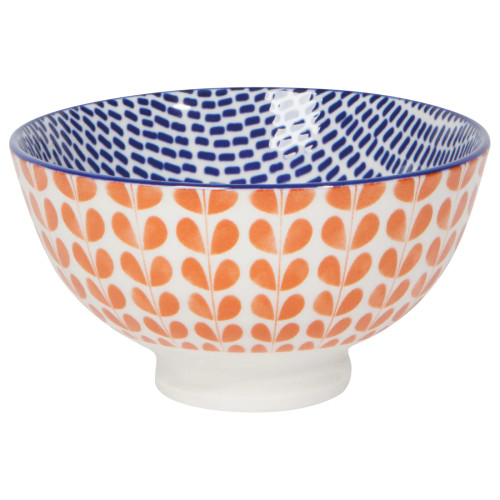 Now Designs Stamped Bowl, Orange Blue Blossom- 4" (NBO1465D)