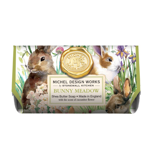 Michel Design Works Large Bath Soap Bar, Bunny Meadow (802382)