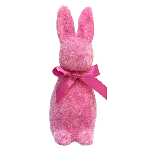 One Hundred 80 Degrees Flocked Bunny, Hot Pink (WH0157F)