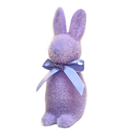 One Hundred 80 Degrees Flocked Bunny, Lavender (WH0157G)