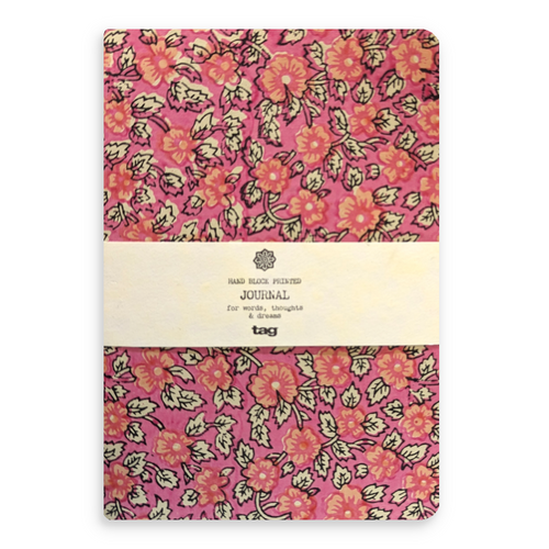 TAG Springtime Block Print Journal - Pink, Black, & White (G17898D)