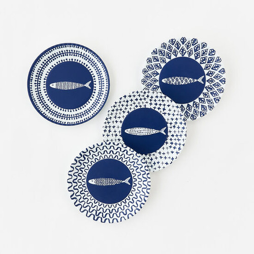 One Hundred 80 Degrees "Paper" Plates, Fish - Set of 4 (ME0690)