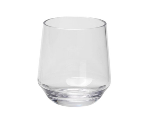 Merritt 14 oz Tritan Curve Acrylic Stemless Wine Glass Clear, Set of 4 (23027)