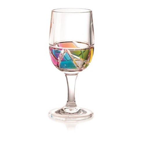 Merritt International Mosaic 10oz Acrylic Wine Glass Rainbow (20015)