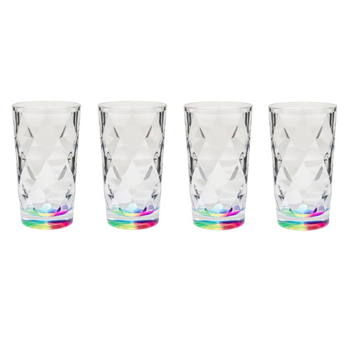 Merritt 14 oz Radiance Acrylic Tumbler Rainbow, Set of 4 (21123)