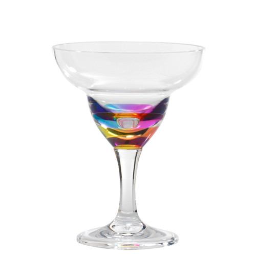 Merritt International Jewel Acrylic Margarita Glass, 11 oz. Rainbow (21740)