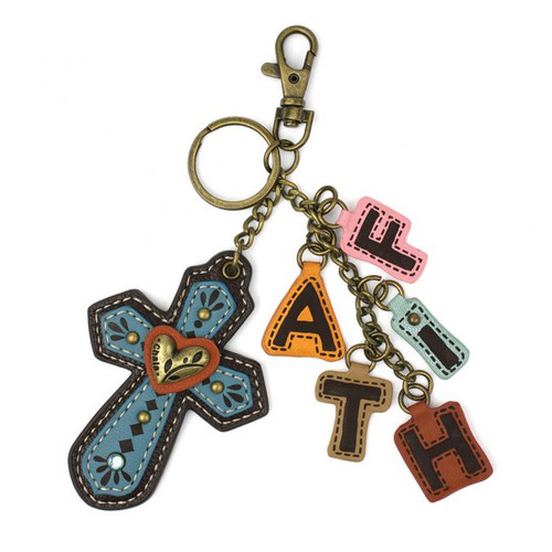 Chala Charming Charms Keychain, Cross & Faith (619CR0)