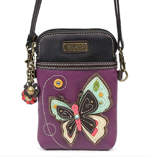 Chala Cell Phone Crossbody Bag, Butterfly Purple (827NB9)