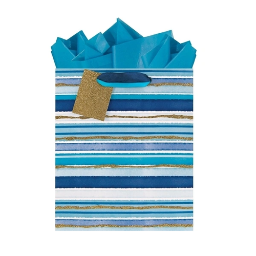 The Gift Wrap Company Medium Gift Bag, Stripes Tekhele (4933-02)