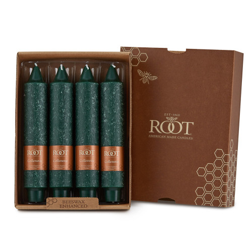 Root Timberline Collenette Candles 7", Dark Green - Set of 4 (59769)