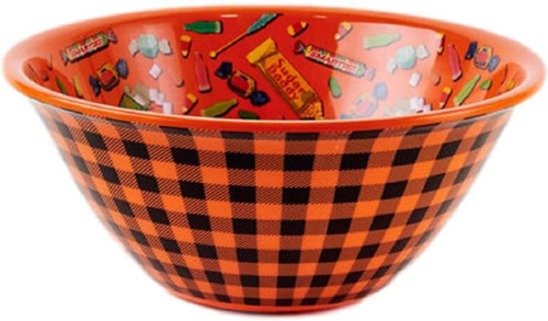 One Hundred 80 Degrees Melamine Halloween Gingham Bowl, 14" (ME0351) One Hundred 80 Degrees Melamine Halloween Gingham Bowl, 14" (ME0351)