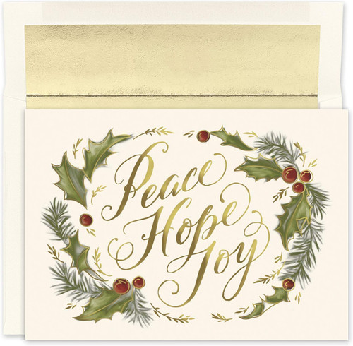 Masterpiece Studios Boxed Holiday Cards, Peace Hope Joy (941400)