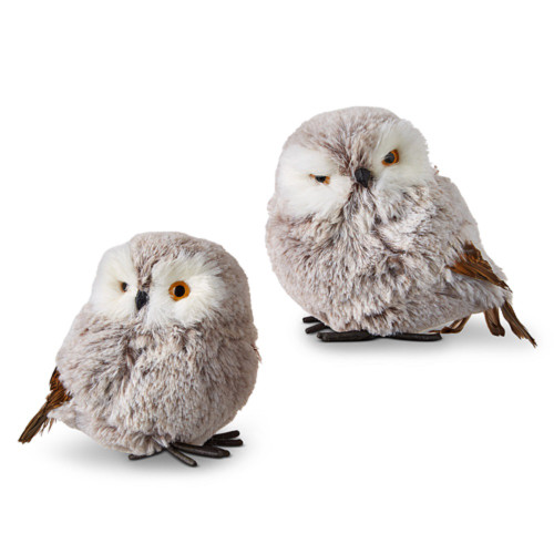 RAZ Imports Winter Owl Figurines - 4", Set of 2 (3603458)