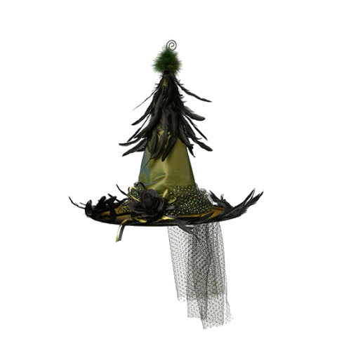 One Hundred 80 Degrees Feathered Witch Hat, Green (NF0761B)
