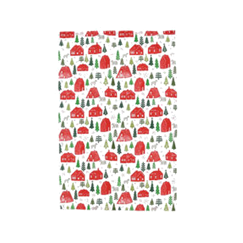 One Hundred 80 Degrees Holiday Dish Towel, Houses and Trees (FP0098A)