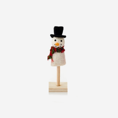 One Hundred 80 Degrees Christmas Finger Puppet, Snowman (HB0137C)