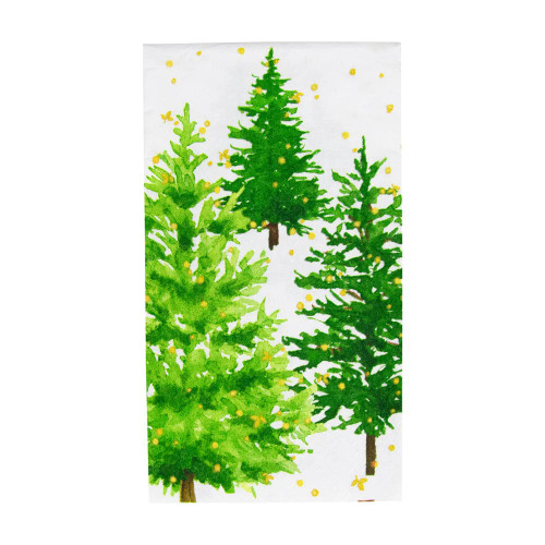 Caspari Paper Guest Towel Napkins, White Christmas - 2 Packs (18150G)