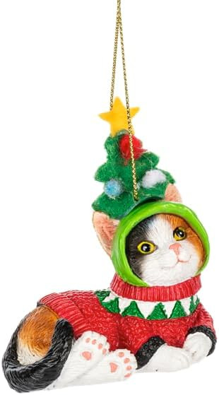 Ganz Ornament, Fleas Navidad Cat - Tree Hat (EX27227A)