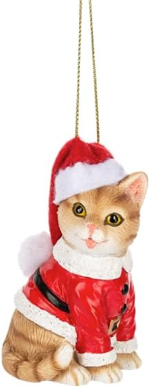 Ganz Ornament, Fleas Navidad Cat - Santa Hat (EX27227F)