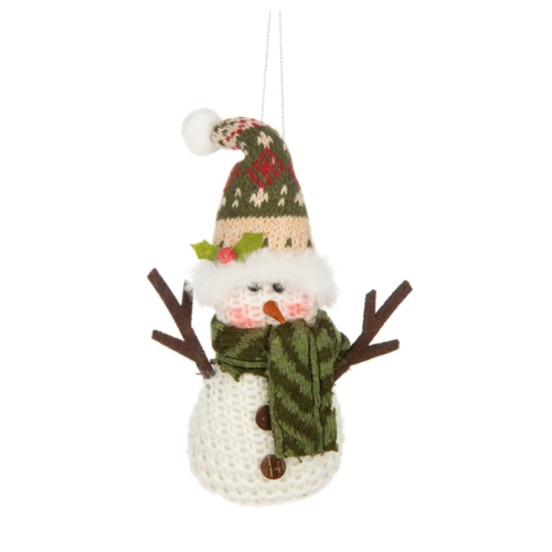 Ganz Ornament, Comfy & Cozy - Snowman Santa Hat (EX22422A)