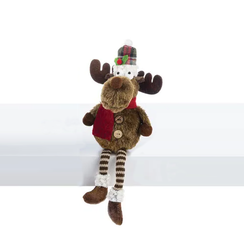 Ganz Shelf Sitter, Merry ChrisMoose - Red Scarf (EX25213C)