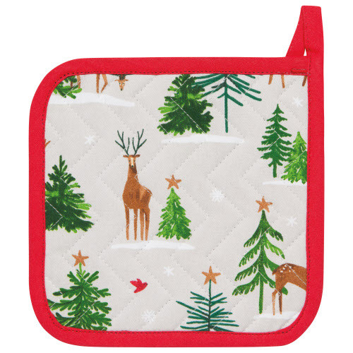 Now Designs Chef Potholder, Santa's Reindeer (NPH2392D)