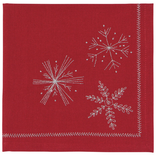 Now Designs Christmas Napkins, Snowflakes - Set of 4 (NNP2414D)
