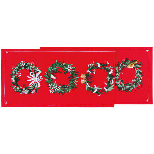 Now Designs Christmas Table Runner, Wreaths - 72" (NTR2446D)
